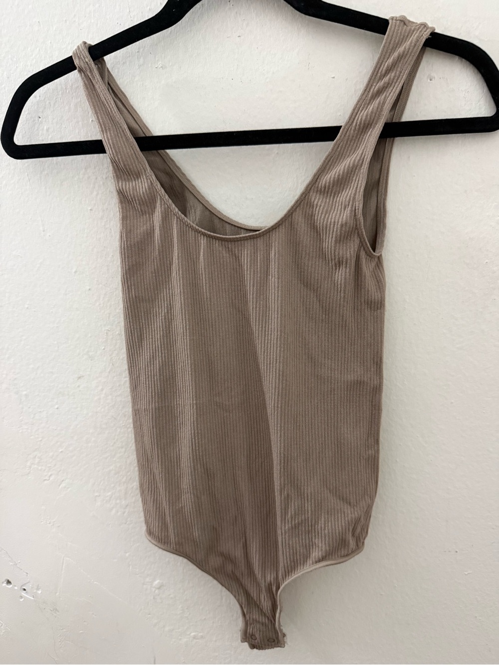 Ribbed Tank Bodysuit - Taupe by skims